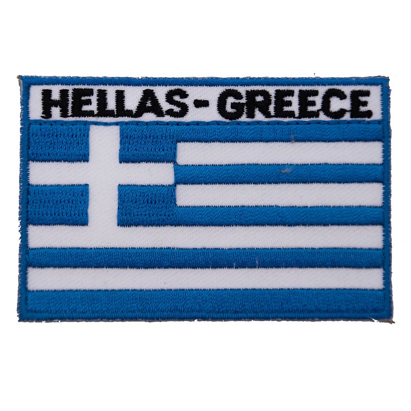 希臘 Flag Patch布標貼紙 布藝布貼 刺繡立體繡貼 電繡背包貼 燙 - 徽章/別針 - 繡線 多色