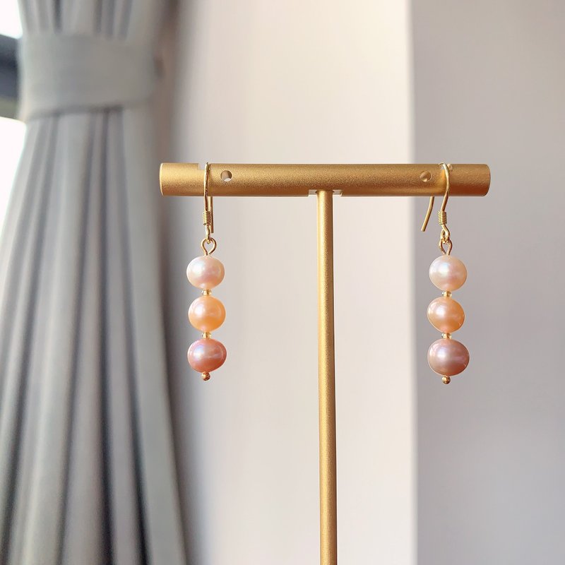 Yuan Cuèi - Freshwater Pearl, 14K Gold Infused Earrings - Earrings & Clip-ons - Pearl Multicolor