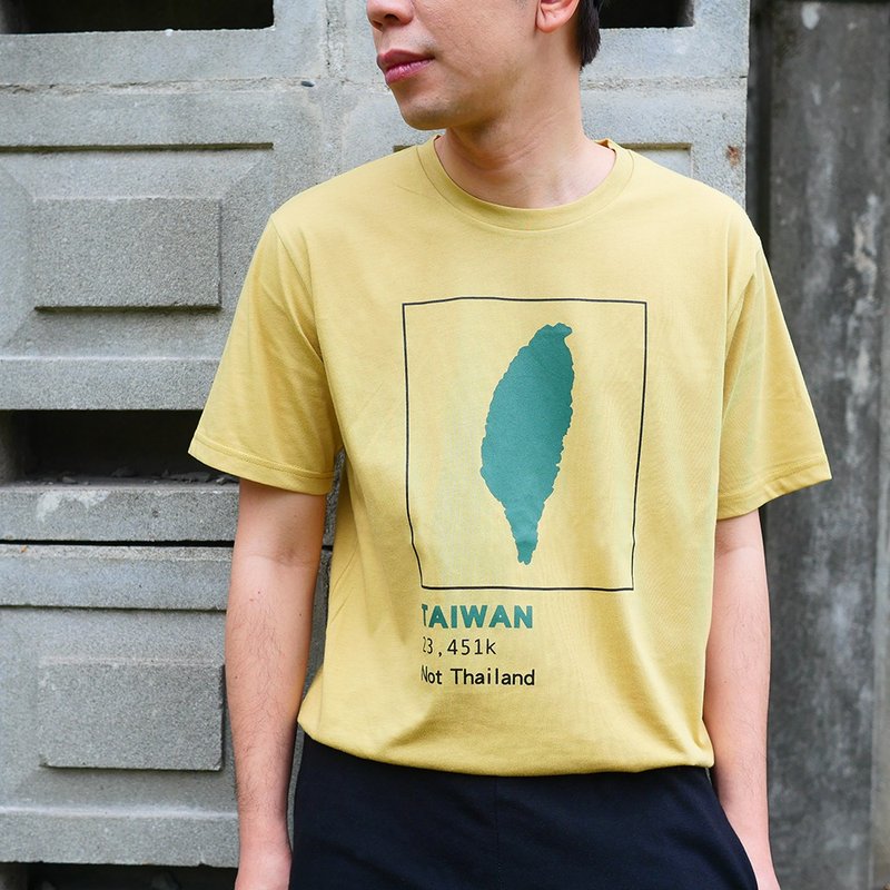 Retro T-Shirt-Population-Mustard Yellow - Men's T-Shirts & Tops - Cotton & Hemp 