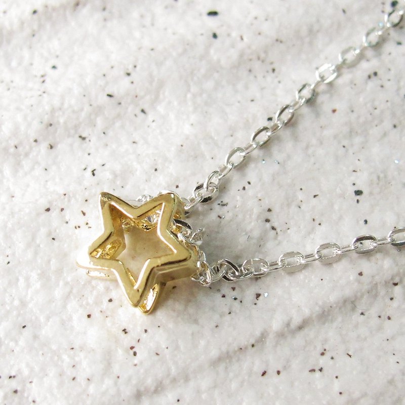 Wishlist Meteor Necklace (Gold) - 16 吋 - 925 Sterling Silver Necklace - Necklaces - Sterling Silver Gold