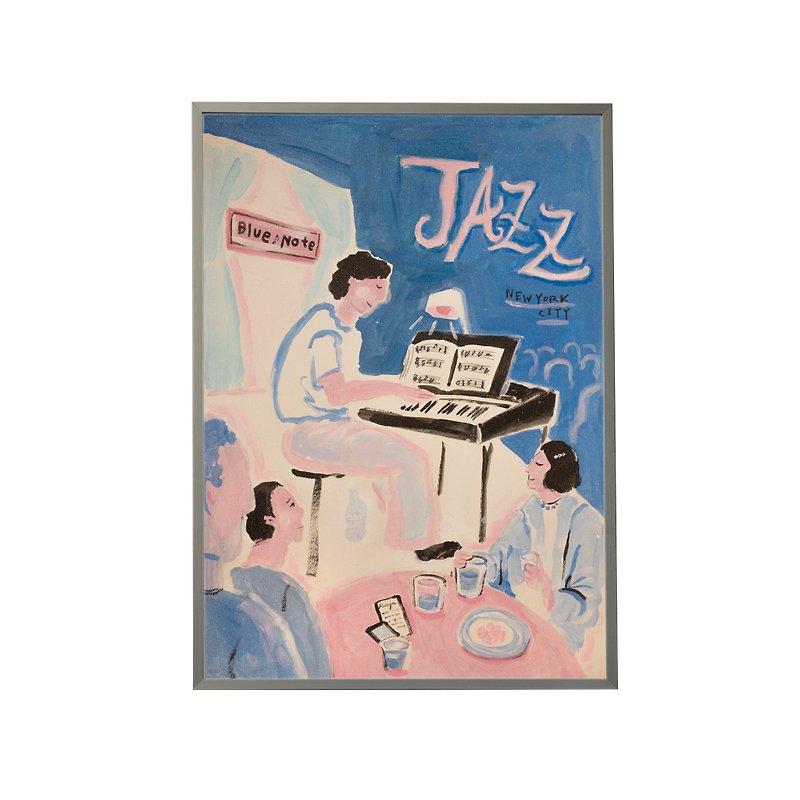 City Jazz Bar (Poster&Card) - 掛牆畫/海報 - 紙 藍色