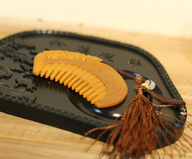 本翡翠 櫛 くし 彫刻 ヒスイくし