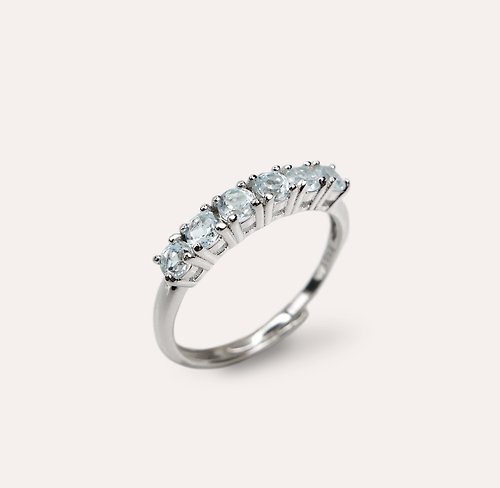 安的珠寶 AND Jewel AND 托帕石 藍色 圓形 3mm 戒指 和諧系列 Rely 天然寶石 珠寶銀