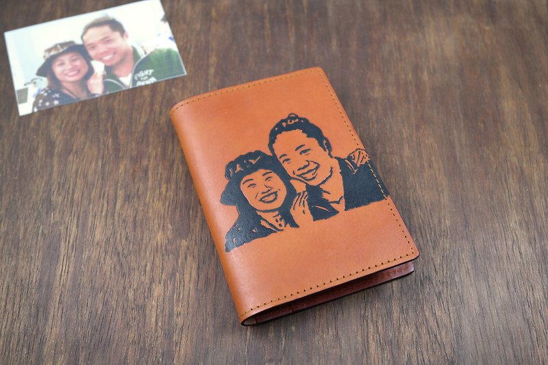 APEE leather handmade ~ extension image passport holder ~ light tea - Passport Holders & Cases - Genuine Leather Khaki