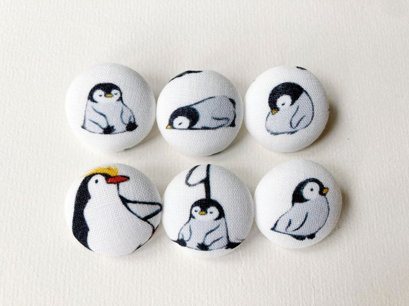 Cloth button knitting, weaving, sewing, handmade materials, penguin buttons, DIY materials - Knitting, Embroidery, Felted Wool & Sewing - Cotton & Hemp Black