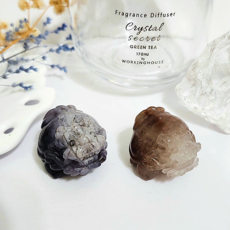 小葉紫檀龍龜/褐兔毛龍龜 - 擺飾/家飾品 - 水晶 紫色