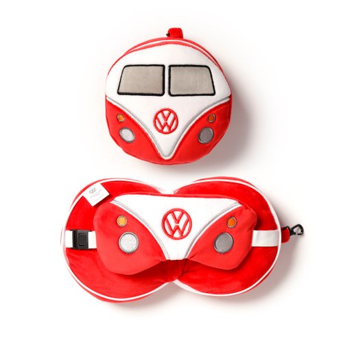 Mobilesteri 【完美禮物】復古經典VW T1二合一多功能舒適枕眼罩套裝