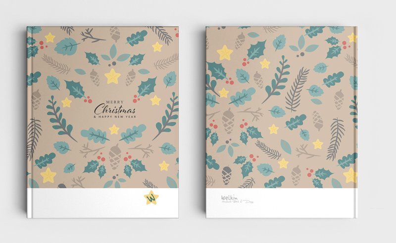 耶誕禮物手工書/筆記本/手帳/日記本-聖誕落葉-洛可可草莓 - 筆記本/手帳 - 紙 