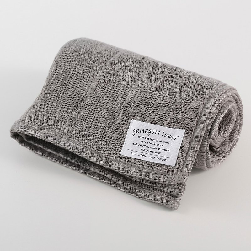 [Japan-made Gamagori] new, thin section six-fold yarn towel - Monarch Grey - อื่นๆ - ผ้าฝ้าย/ผ้าลินิน 