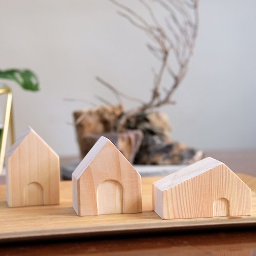 仰式漂浮 Daydream Crafts 木質小屋3件組 - 居家擺飾 小木屋 小房子 木頭彩繪小房子