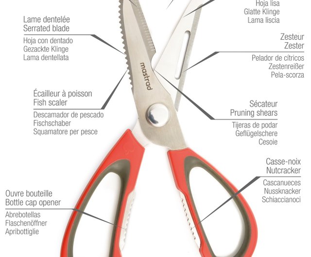 Mastrad Herb Scissors - 5-Blade Stainless Steel Herb Shears