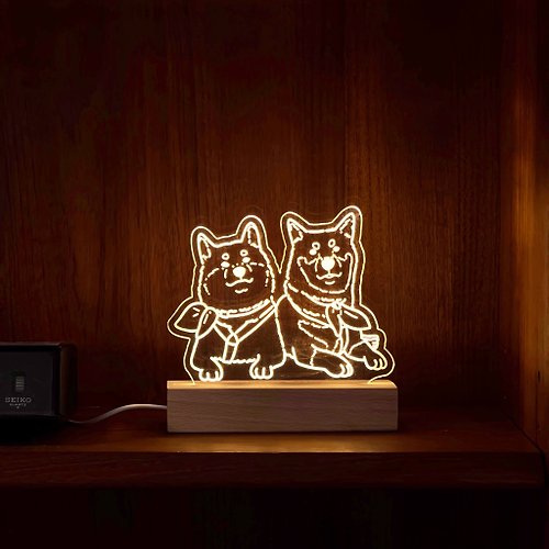 此木の悠 【客製化禮物】暖心夜燈 無邊框款 包含圖像設計