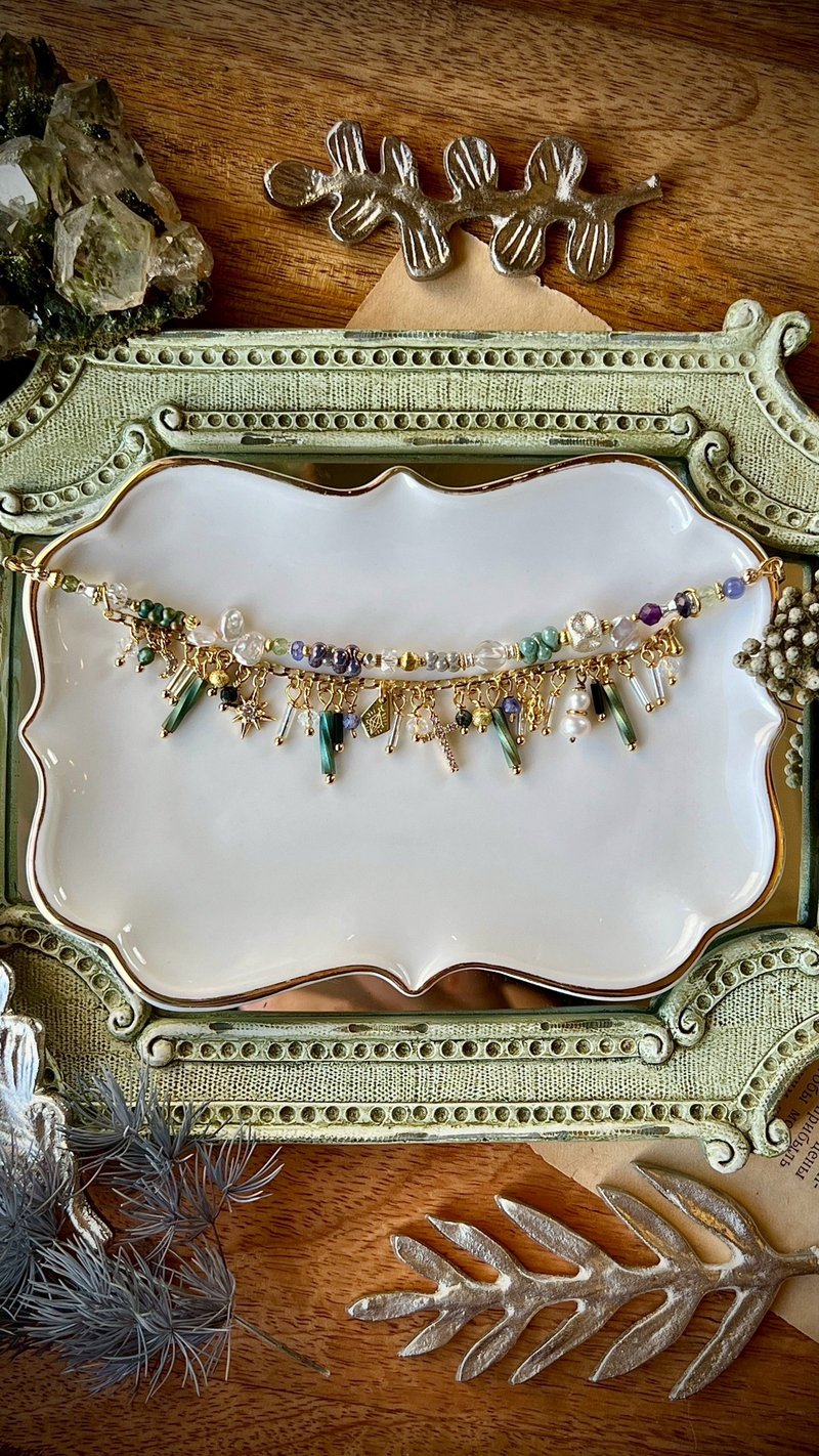 -冬夜祈願-天然水晶手鏈/黃銅手鍊 - 手鍊/手鐲 - 水晶 多色