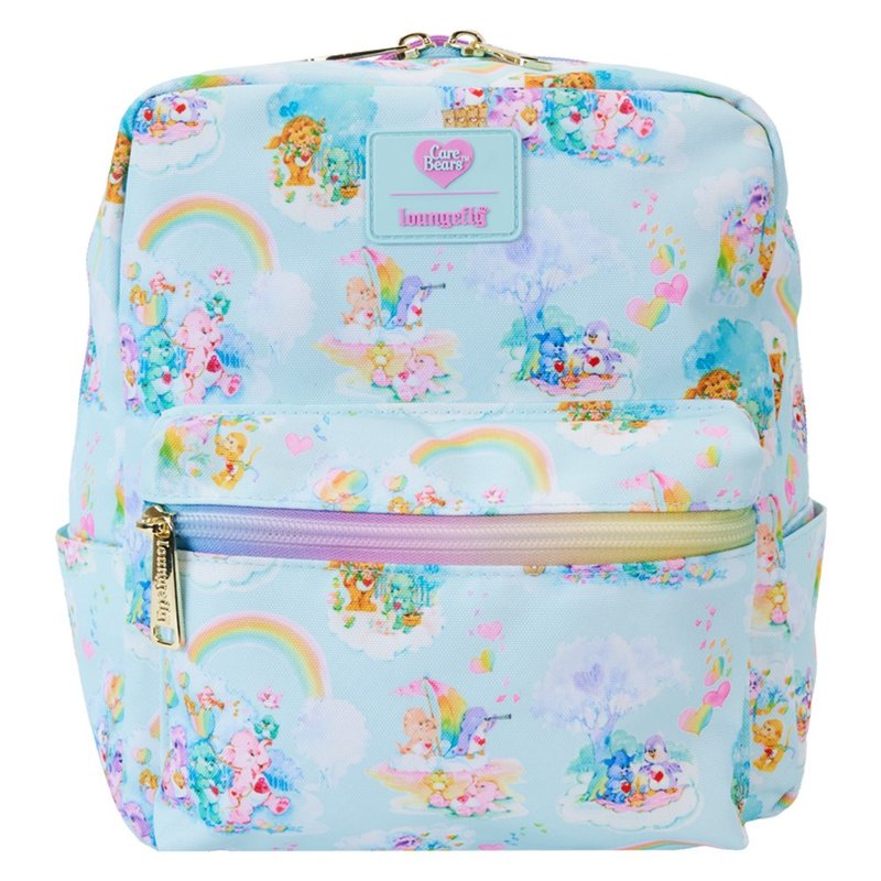 LOUNGEFLY-CARE BEARS 彩虹熊迷你後背包 - 後背包/背包/書包 - 尼龍 多色
