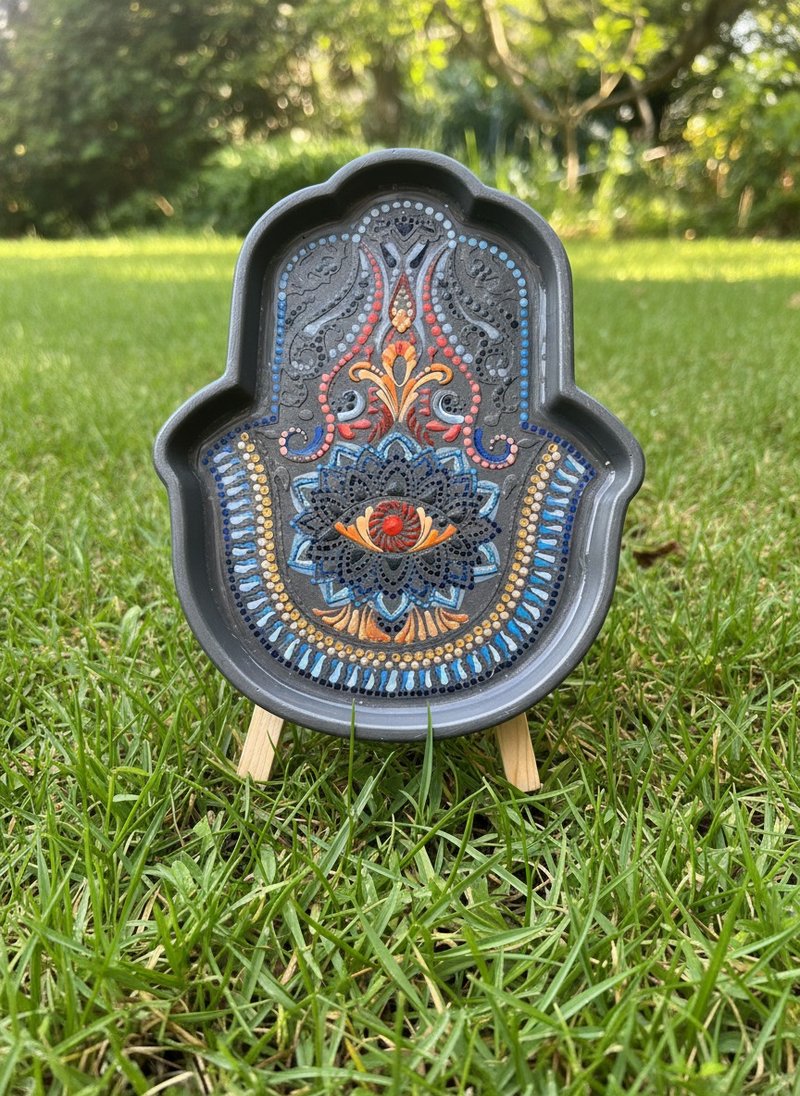 法蒂瑪之手 點點曼陀羅 小物盤 薰香盤 (單盤) - 香薰/精油/線香 - 其他材質 多色