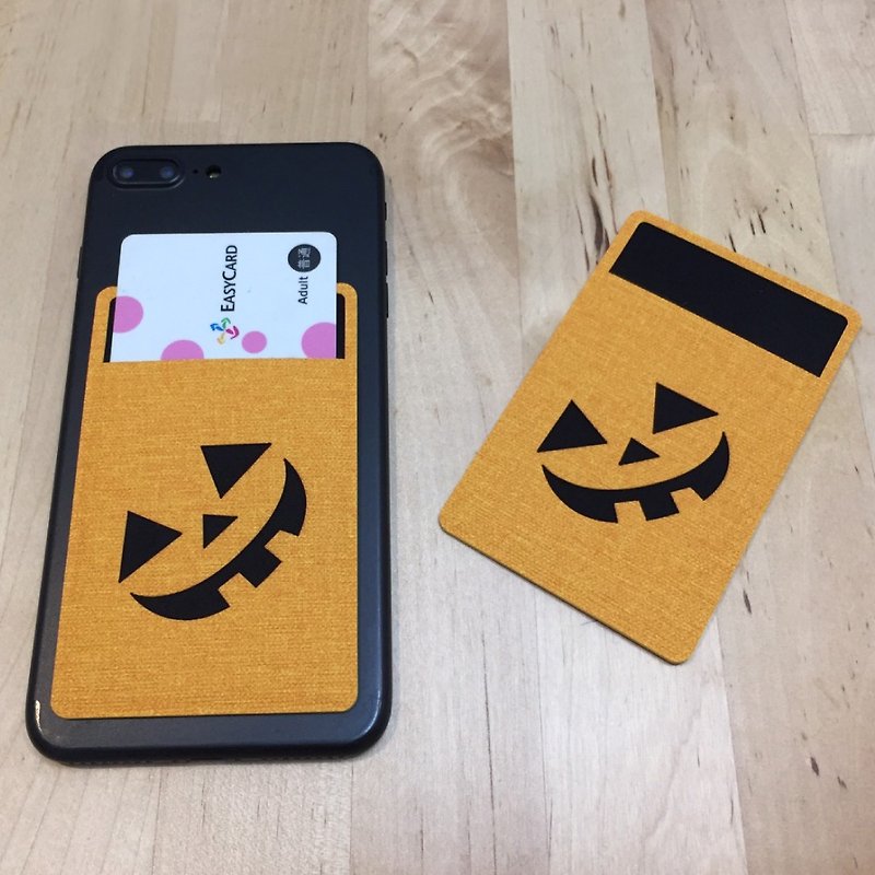 Kaempfer-Universal Universal Re-Adhesive Sticker Card - Halloween Hidden Edition - ID & Badge Holders - Faux Leather Yellow