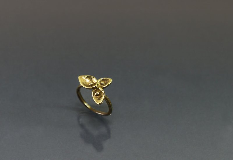 Line series - water drop design Bronze ring - แหวนทั่วไป - ทองแดงทองเหลือง สีน้ำเงิน
