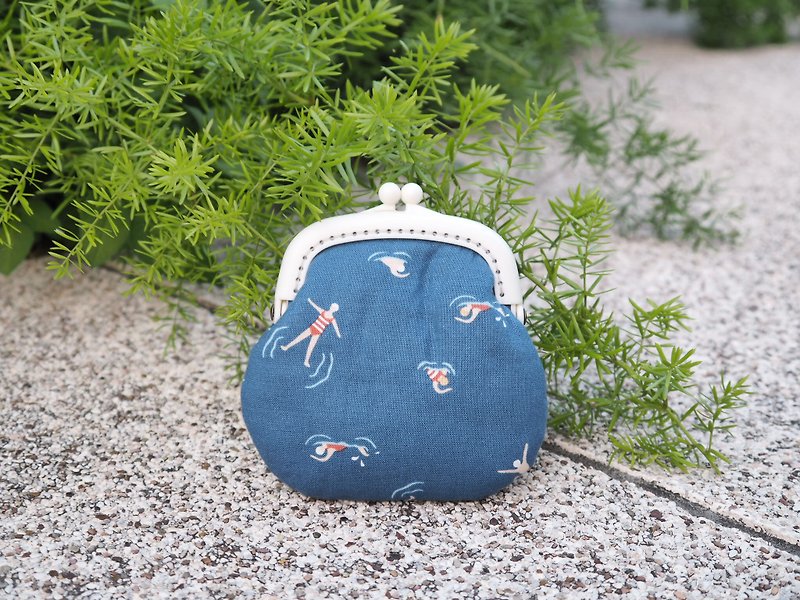 Summer is about to soak # # purse # small gold package # cute # funny - Coin Purses - Cotton & Hemp Blue
