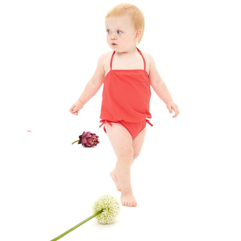 Grace 鬆身束腰連身泳衣 - 童裝 - 嬰兒/兒童泳衣 - 其他材質 紅色