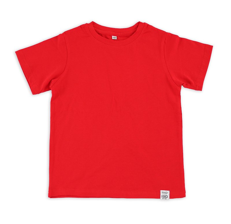 tools primary color children's clothing plain T# apple red 170301-75 - เสื้อยืด - ผ้าฝ้าย/ผ้าลินิน สีแดง