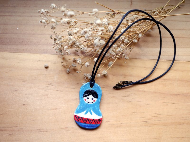 Painted Russia necklace / 1pc - Necklaces - Other Materials 