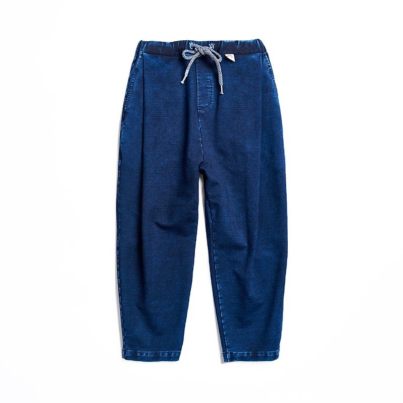 Edo Katsuri Indigo Series Large Pleated Wide Denim Trousers-Men's (Yeast Washed Blue) #Pants - กางเกงขายาว - ผ้าฝ้าย/ผ้าลินิน สีน้ำเงิน