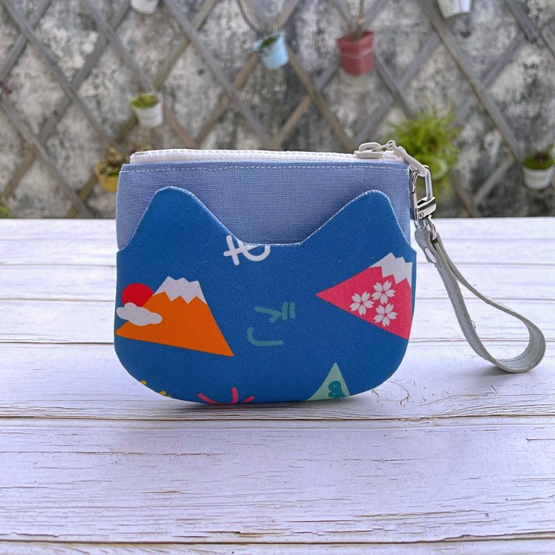 [Fuji Mountain] Q Cat Coin Purse Wallet Storage Bag - กระเป๋าใส่เหรียญ - ผ้าฝ้าย/ผ้าลินิน 