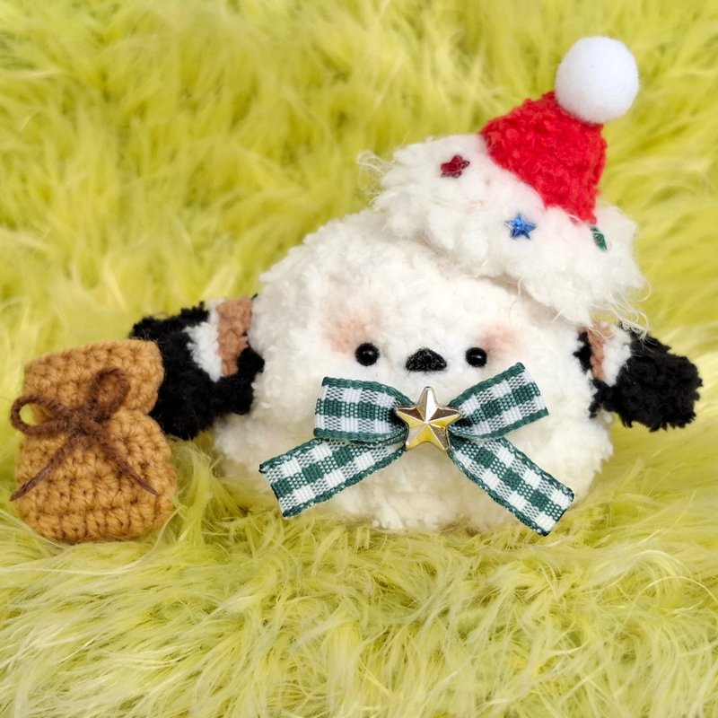 聖誕節造型山雀娃娃 紅聖誕帽款 玩偶 可客製改色 交換禮物 - 公仔/玩偶 - 其他材質 紅色