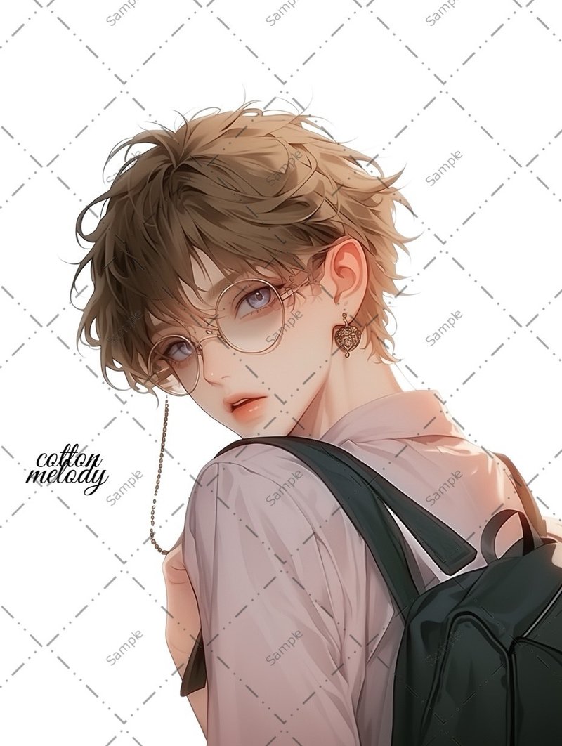 original sticker no.1345 人物ステッカー オリジナルステッカー 人物ステッカー 女の子ステッカー オリジナル人物ステッカー - 貼紙 - 紙 