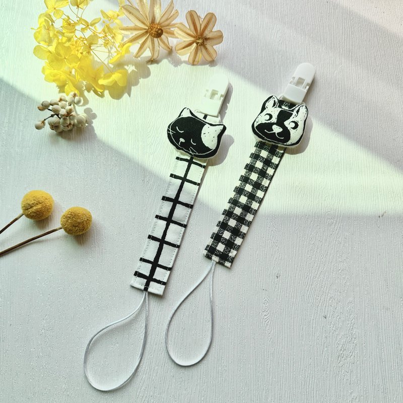 Cat head pacifier clip/dog pacifier clip chain/ pacifier chain/Japanese cloth - Other - Other Materials Multicolor