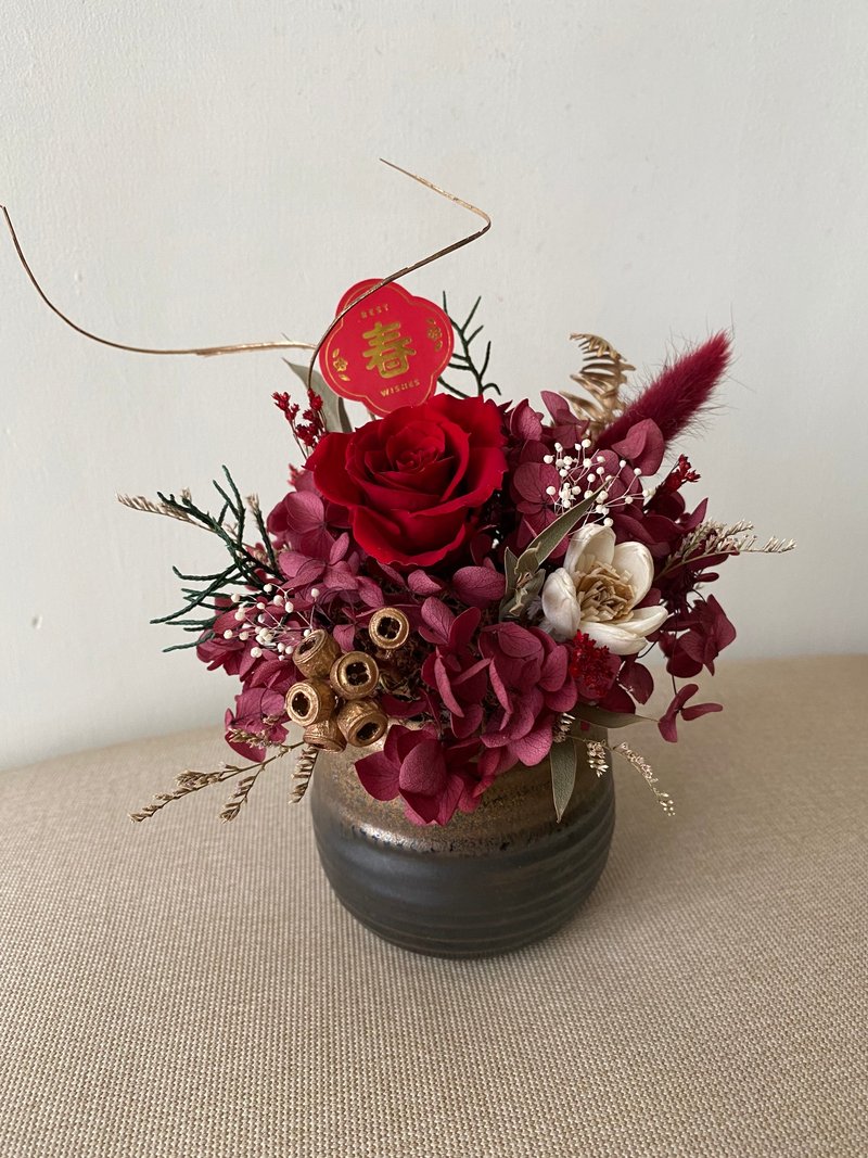 New Year potted flowers. New Year flower gifts. Potted flowers. Preserved flowers. Joy. New Year decorations. New Year. - Dried Flowers & Bouquets - Plants & Flowers Red