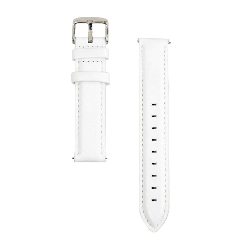 BOND STONE 20mm Genuine leather belt White(40mm case only) - 錶帶 - 真皮 白色