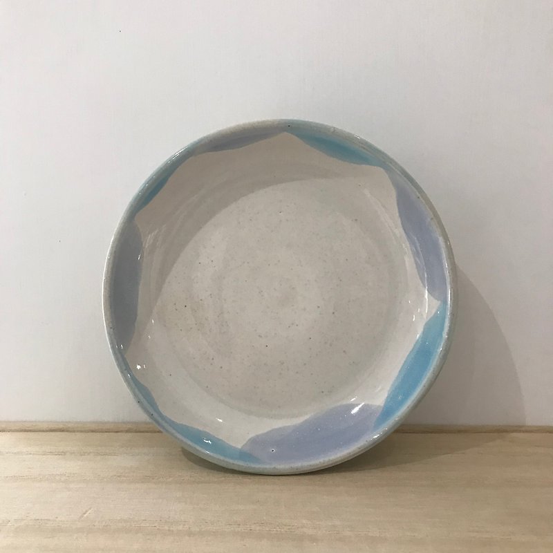 淺缽丨紫藍色 | 陶瓷碟 - 花瓶/花器 - 陶 白色