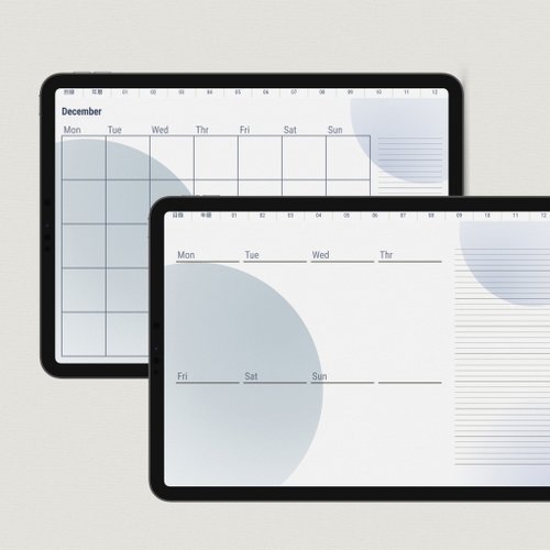 Plan.dramalife 【萬年月曆日記本】iPad電子模板 | 自填式 | 萬年筆記