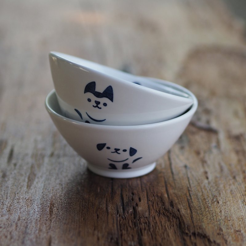 Japanese Rice Bowl/ Soup Bowl【Wang Cai Lai Fu】The best wedding gift for entering the house - ถ้วยชาม - เครื่องลายคราม ขาว