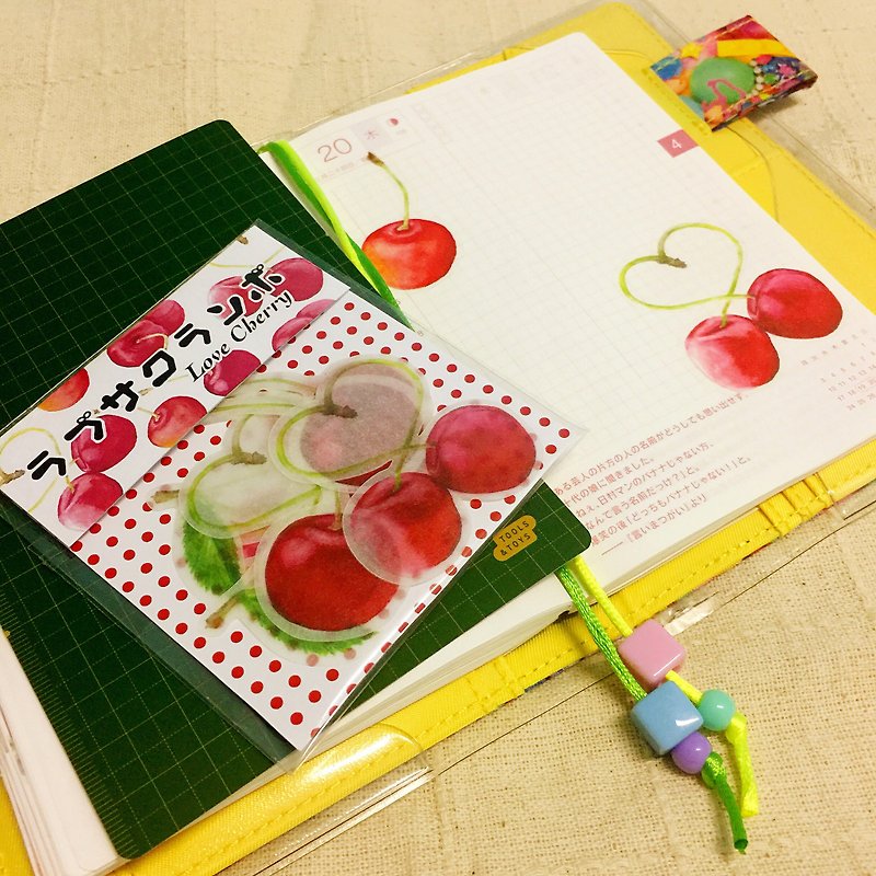 LOVE CHERRY ラブサクランボ Washi paper sticker pack Washi シールパック - Stickers - Paper 