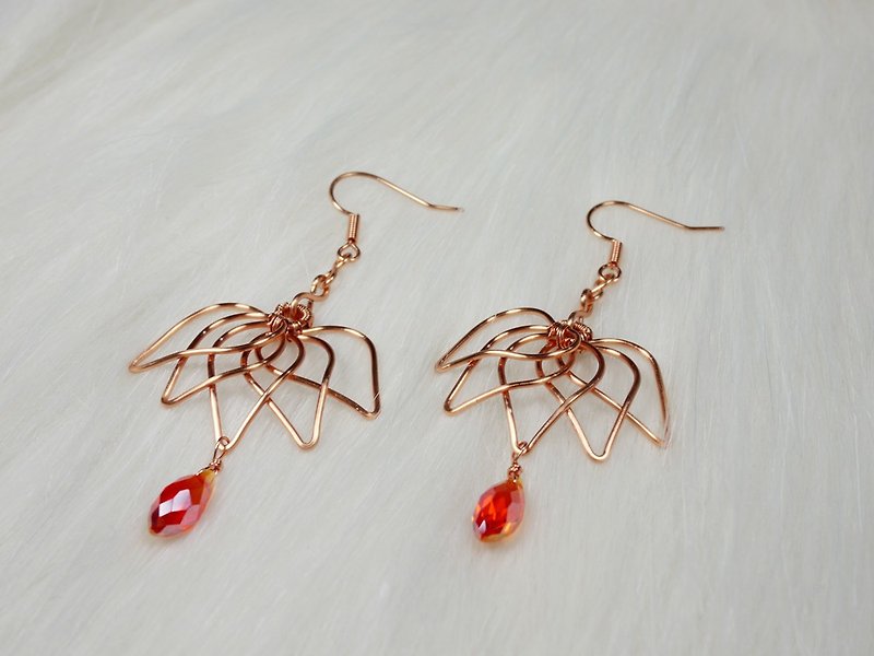 Lotus earrings - Earrings & Clip-ons - Other Metals 