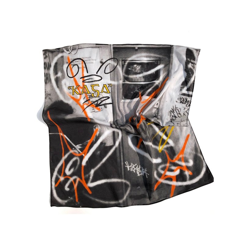 NYC Subway Graffiti Print Bandana Scarf - Handkerchiefs & Pocket Squares - Cotton & Hemp Multicolor