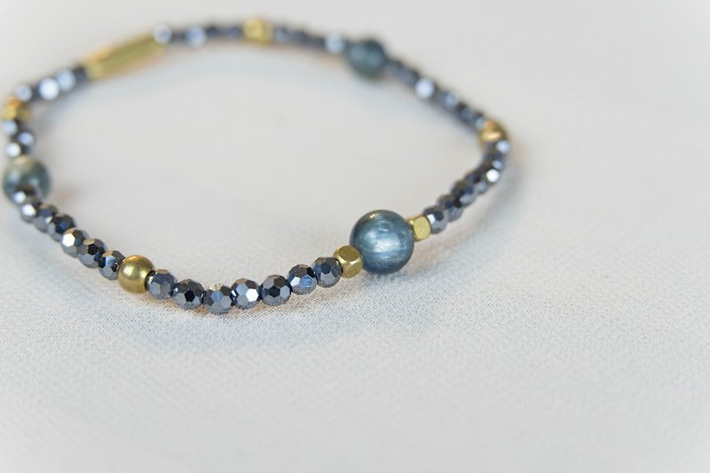 No more drifting / natural stone bracelet Stone terahertz - Bracelets - Jade Silver