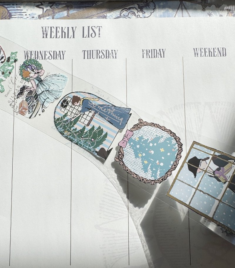 聖誕季 PET膠帶 / 帶離型紙 亮面透明 #x01 - 紙膠帶/和紙/PET - 塑膠 