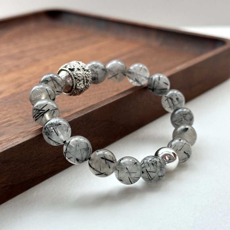 【辟邪化凶 防小人】黑髮晶古風手鏈 領導 創造力親和力 去病氣 - 手鍊/手環 - 半寶石 黑色