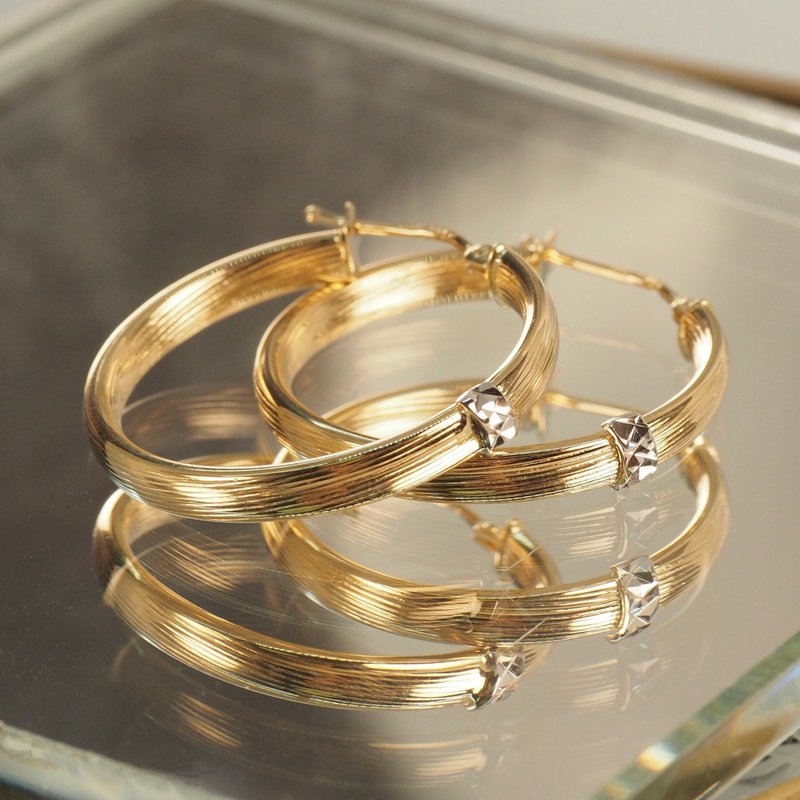 18K Gold Chelsea Hoop Earrings - ต่างหู - เครื่องประดับ 