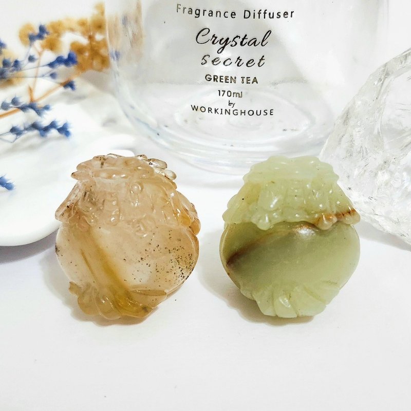 黃兔毛龍龜/岫玉龍龜 - 擺飾/家飾品 - 水晶 黃色