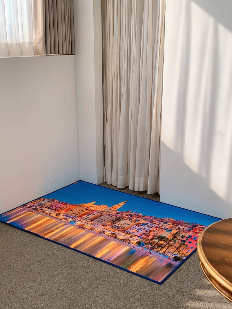 Provence in Euripe, landscape rug - 地墊/地毯 - 聚酯纖維 藍色