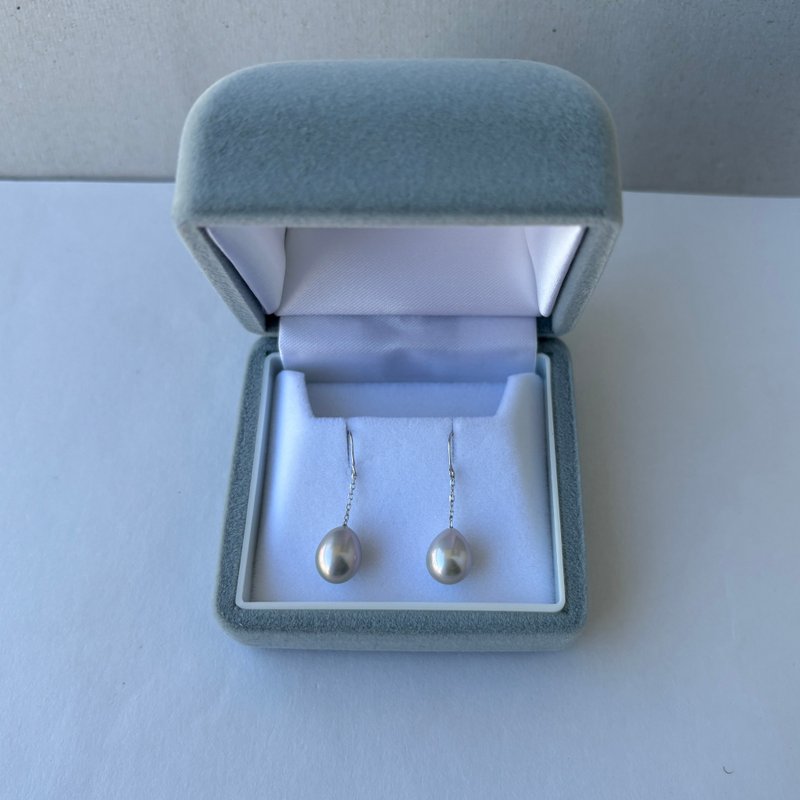 プラチナPT900フック 淡水パールピアス 極上のテリ ほぼ無傷 - ピアス・イヤリング - 真珠 ホワイト