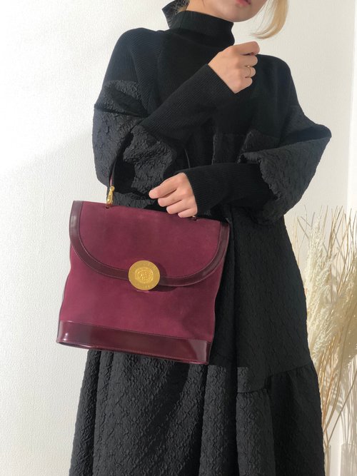 日本直送 名牌中古包 】CELINE メダルモチーフ 地球儀 スエード