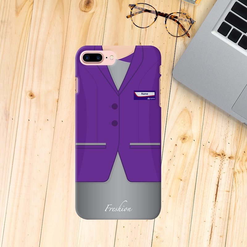 HK Express Airlines Air Hostess Fight Attendant Purple iPhone Samsung Case - เคส/ซองมือถือ - พลาสติก สีม่วง