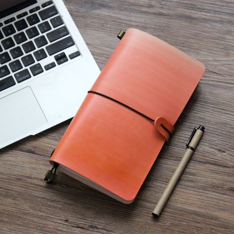 2018 Rugao Gradient Dyeing Series Orange 22*12cm Handbook Leather Notebook Diary TN Traveler Customize Gift Creative Gift Corporate Gift Corporate Gift - Notebooks & Journals - Paper Orange