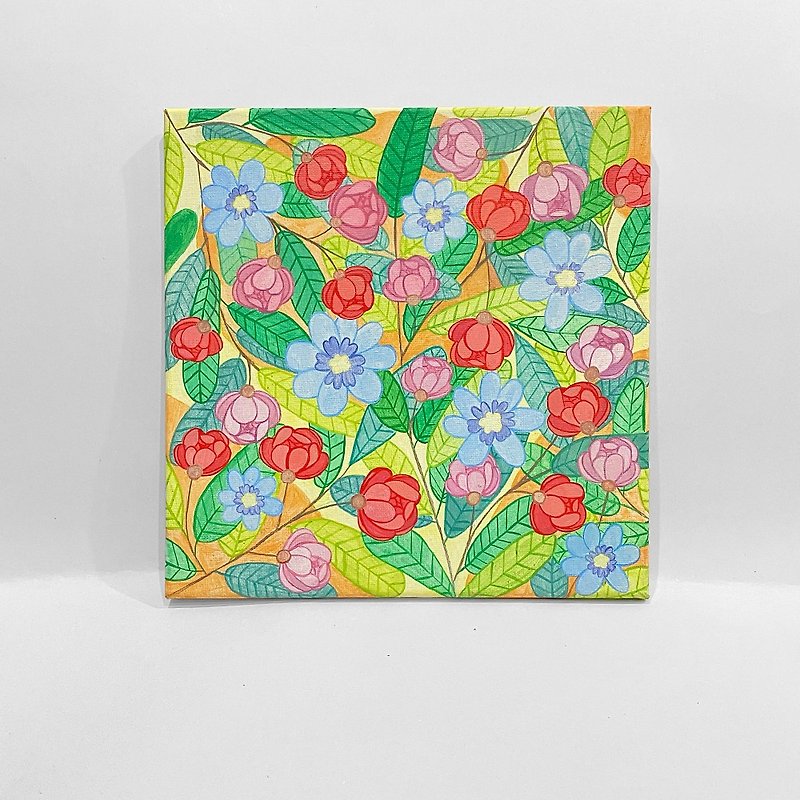アクリル画 明るく奥深い陽気な花々 ORIGINAL PAINTING - ウォールデコ・壁紙 - アクリル 多色