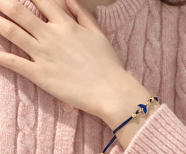 幸運のクジラの尾の結び目ブレスレット - ショップ DIVATAIL